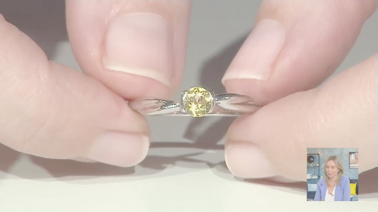Video Anello in argento con Berillo Giallo