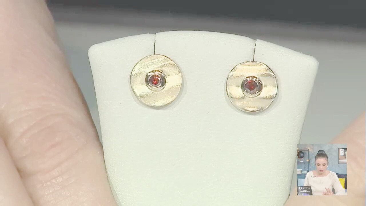 Video Orecchini in argento con Diamante Rosso I2