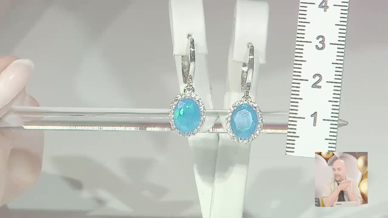 Video Orecchini in argento con Opale Blu dell'Etiopia