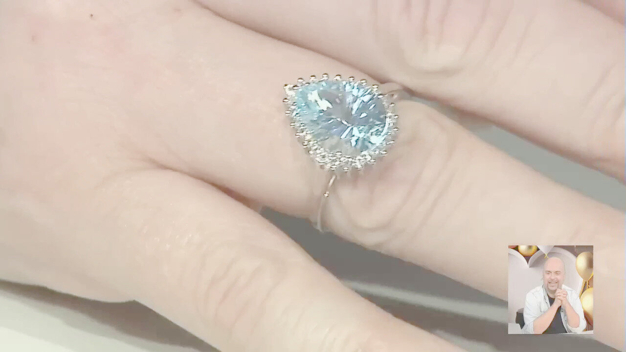 Video Anello in argento con Topazio Blu Cielo