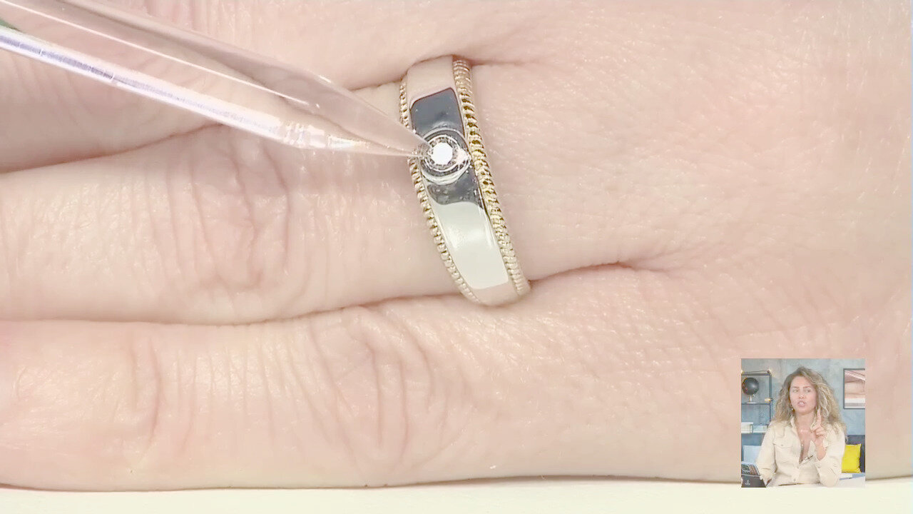 Video Anello in argento con Diamante Champagne I2