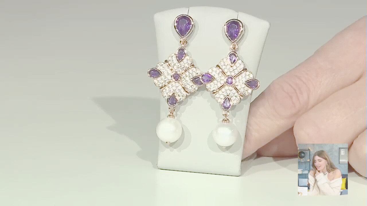 Video Orecchini in argento con Perla di Acqua Dolce (Dallas Prince Designs)