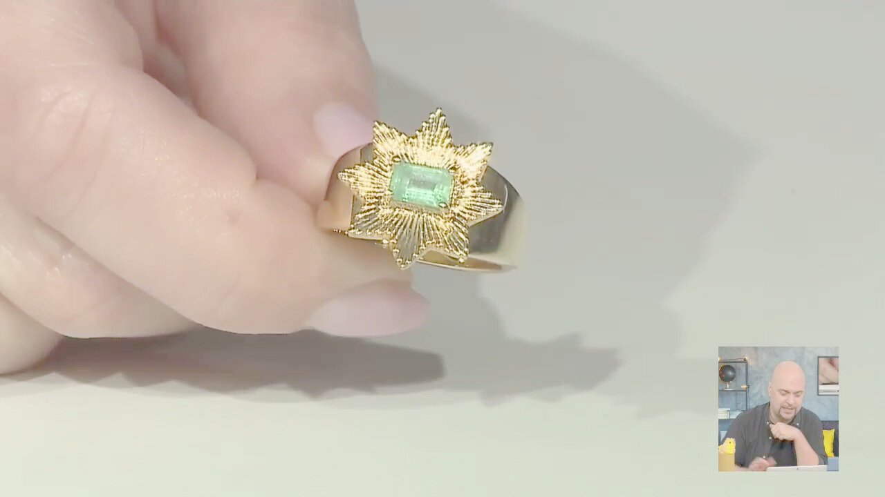 Video Anello in argento con Smeraldo Colombiano