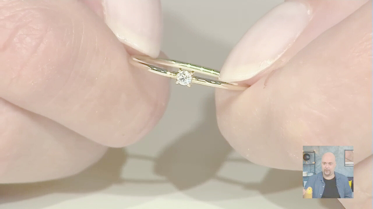 Video Anello in oro con Diamante SI2 (H)