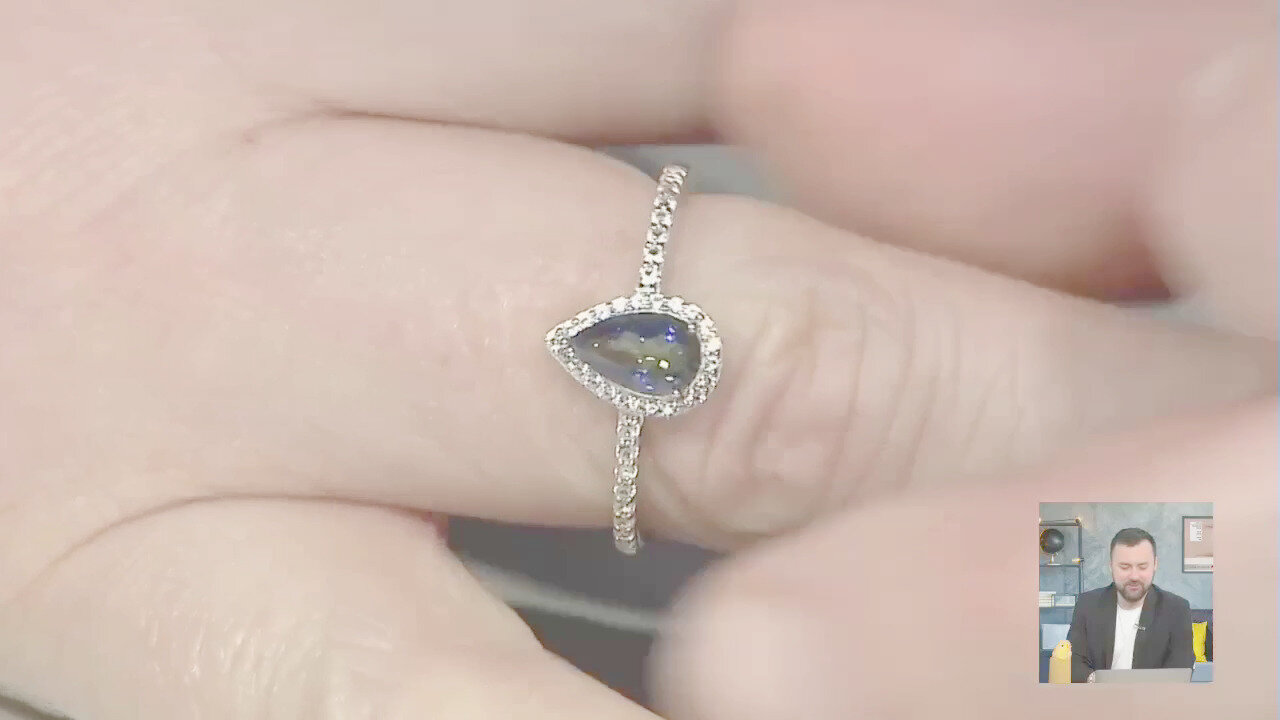Video Anello in argento con Quarzo Mistico Blu