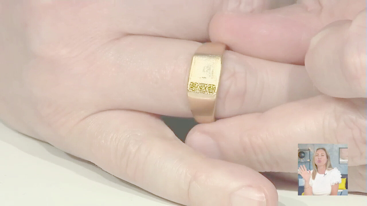 Video Anello in ottone con Diamante Giallo I3 (Juwelo Style)