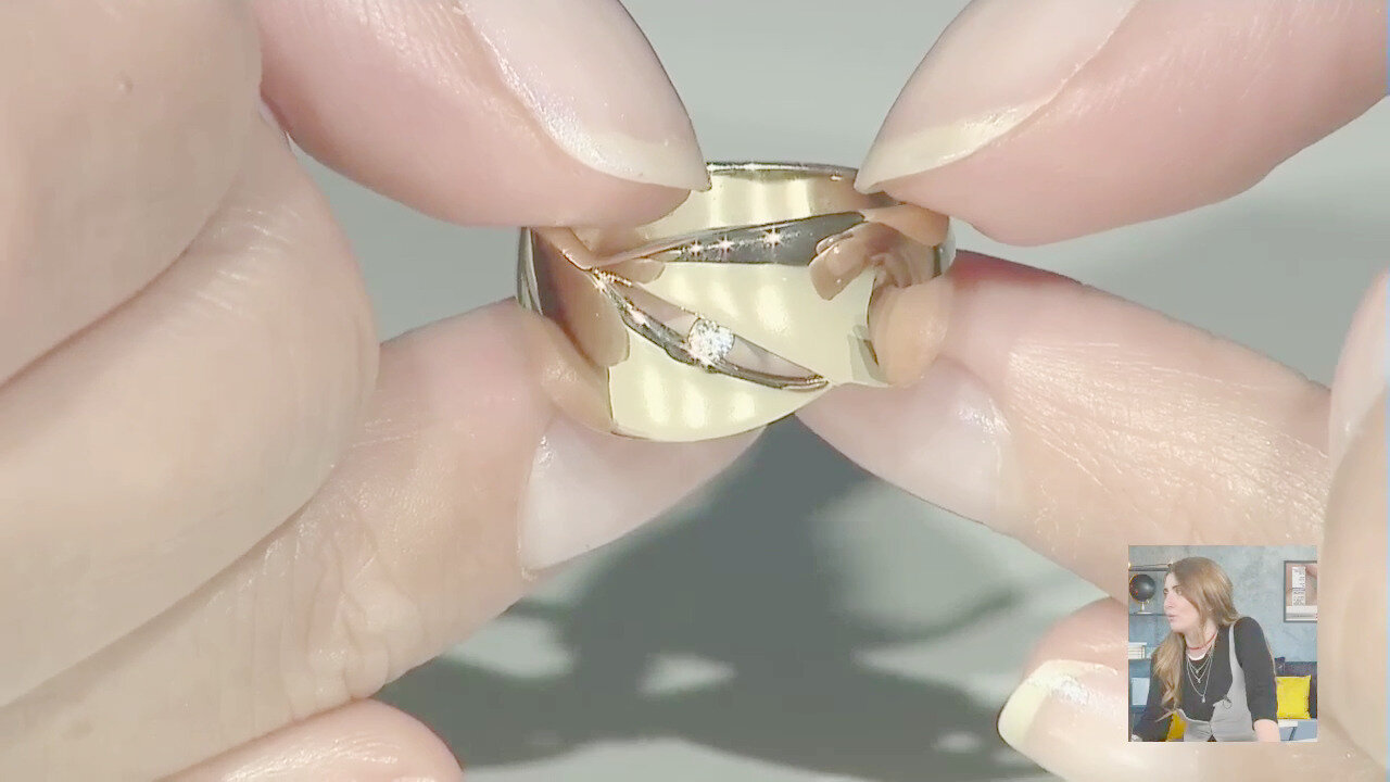 Video Anello in argento con Diamante SI1 (G) (Annette)