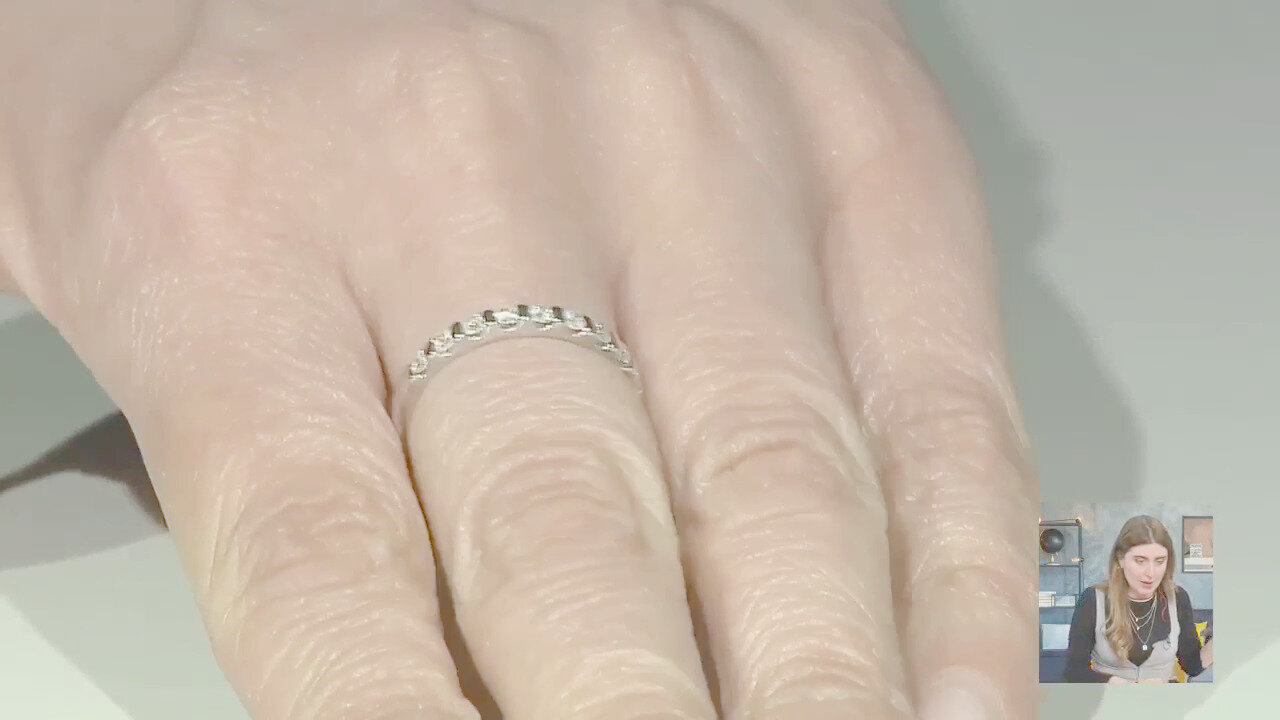 Video Anello in argento con Diamante Rose de France SI1 di Argyle (Annette)