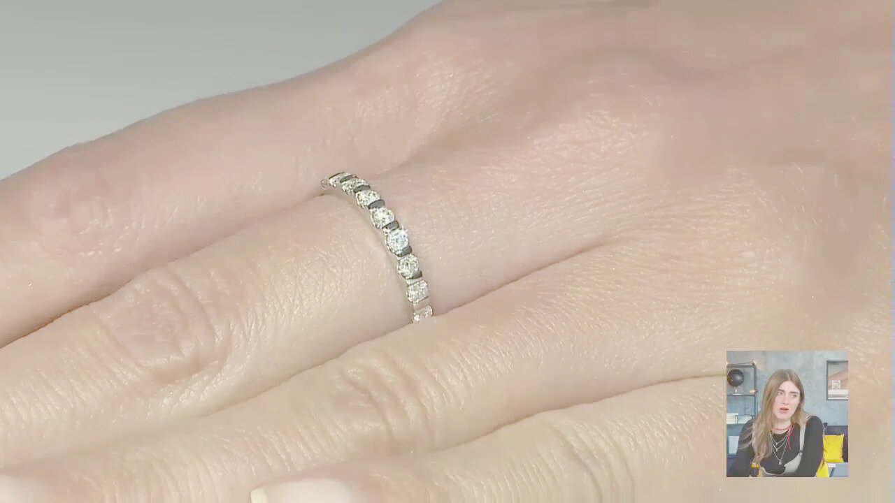 Video Anello in argento con Diamante SI1 (G) (Annette)