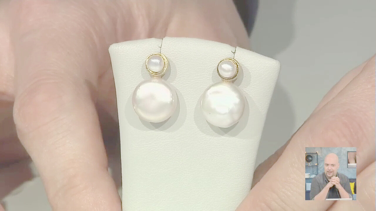 Video Orecchini in argento con Perla di Acqua Dolce (Joias do Paraíso)