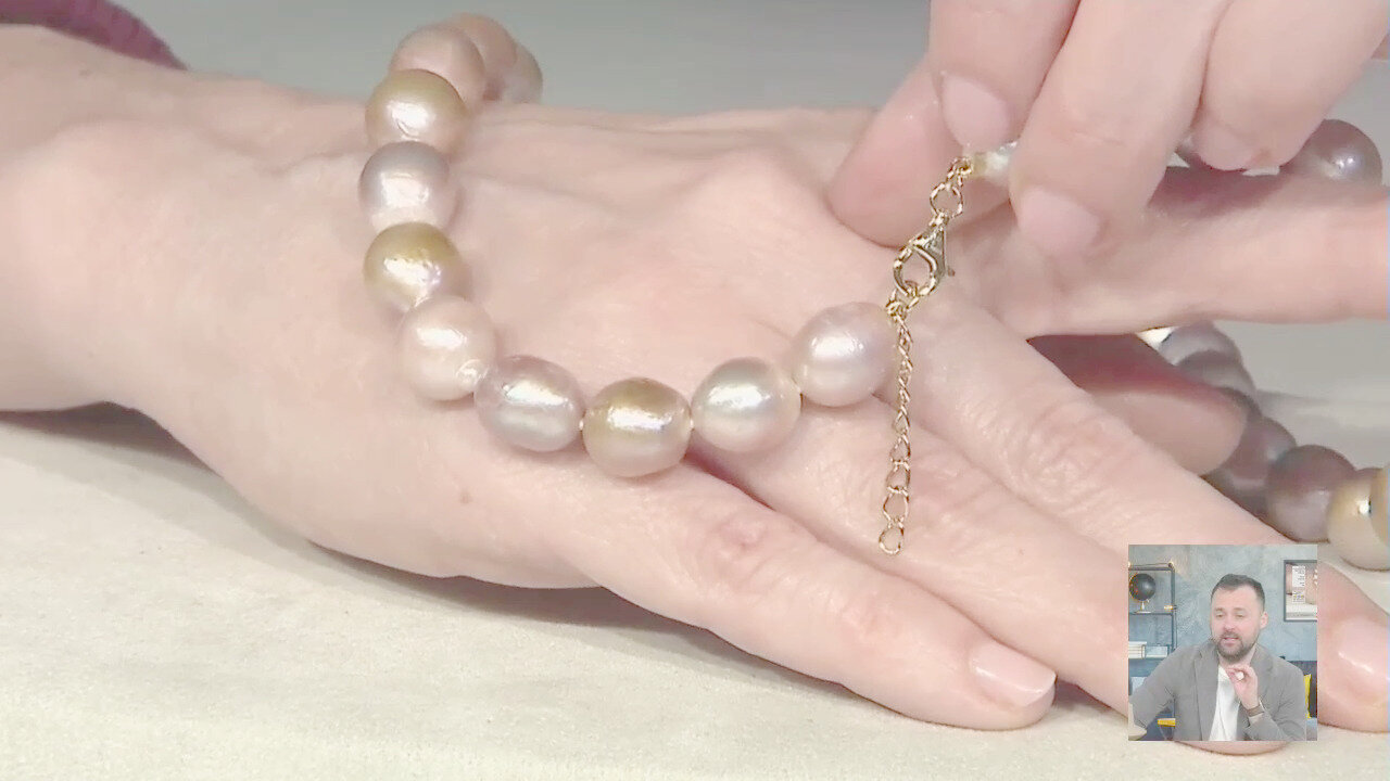 Video Collana in argento con Perla d'Acqua Dolce Bianca (TPC)