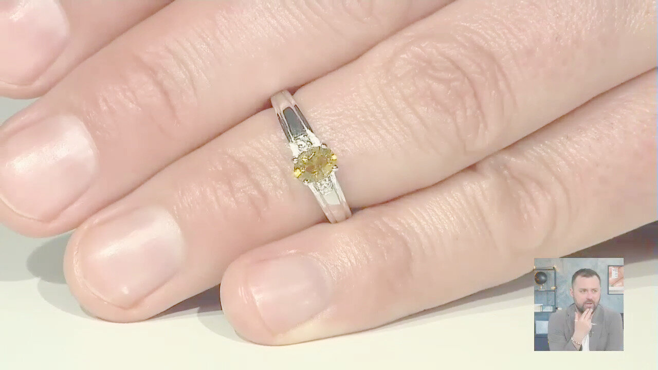 Video Anello placcato in platino con Tormalina Cuprian
