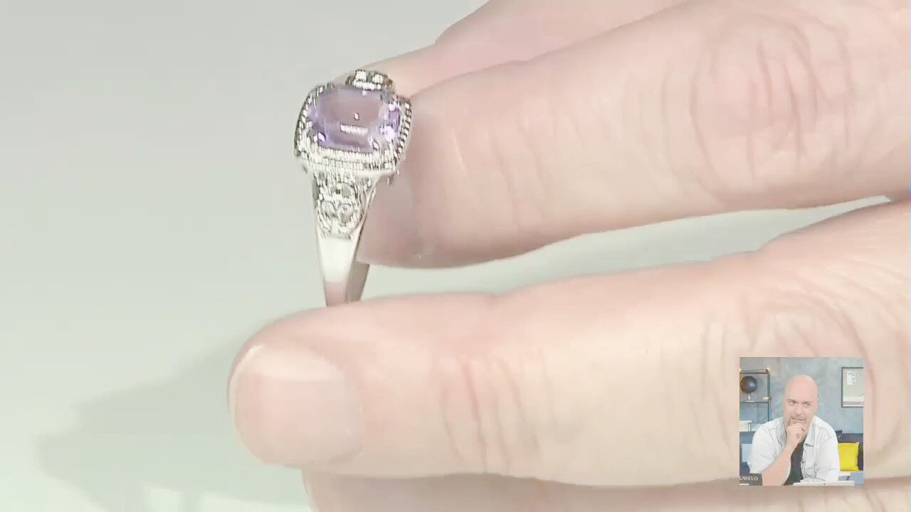 Video Anello in argento con Ametista Rose de France