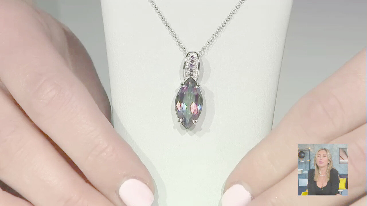 Video Collana in argento con Quarzo Mistico