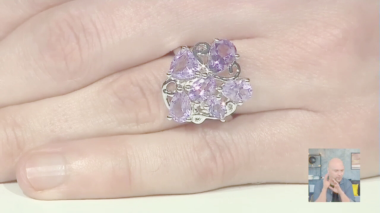 Video Anello in argento con Ametista
