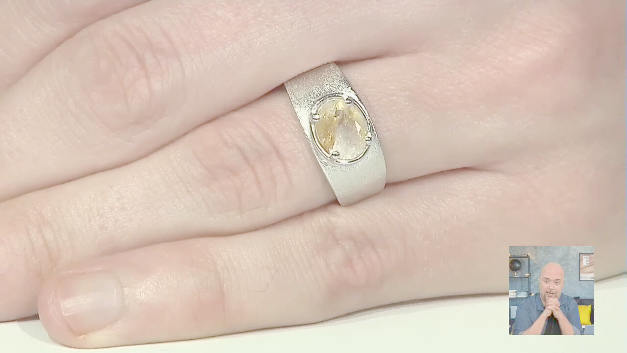Video Anello in argento con Quarzo Rutilato