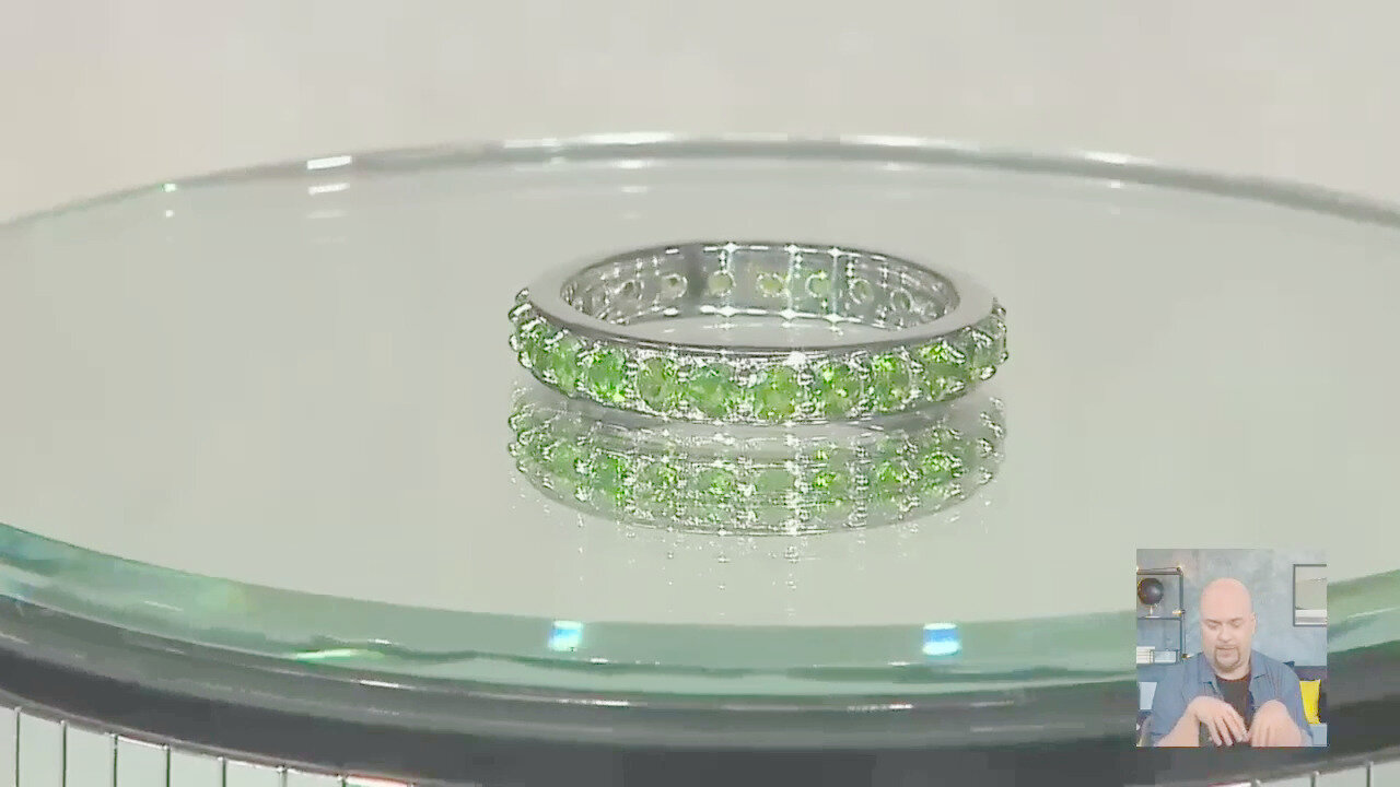 Video Anello in argento con Diopside Russo