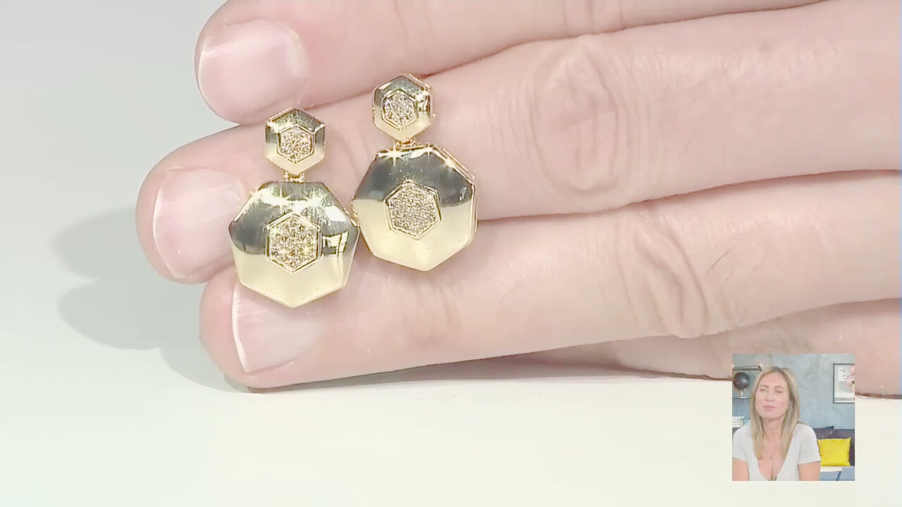 Video Orecchini in argento con Diamante Champagne I2