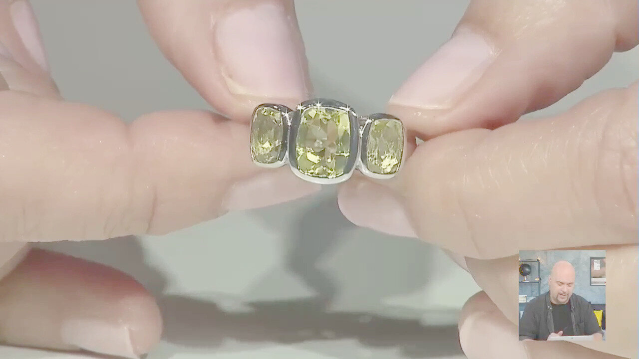 Video Anello in argento con Quarzo Ouro Verde