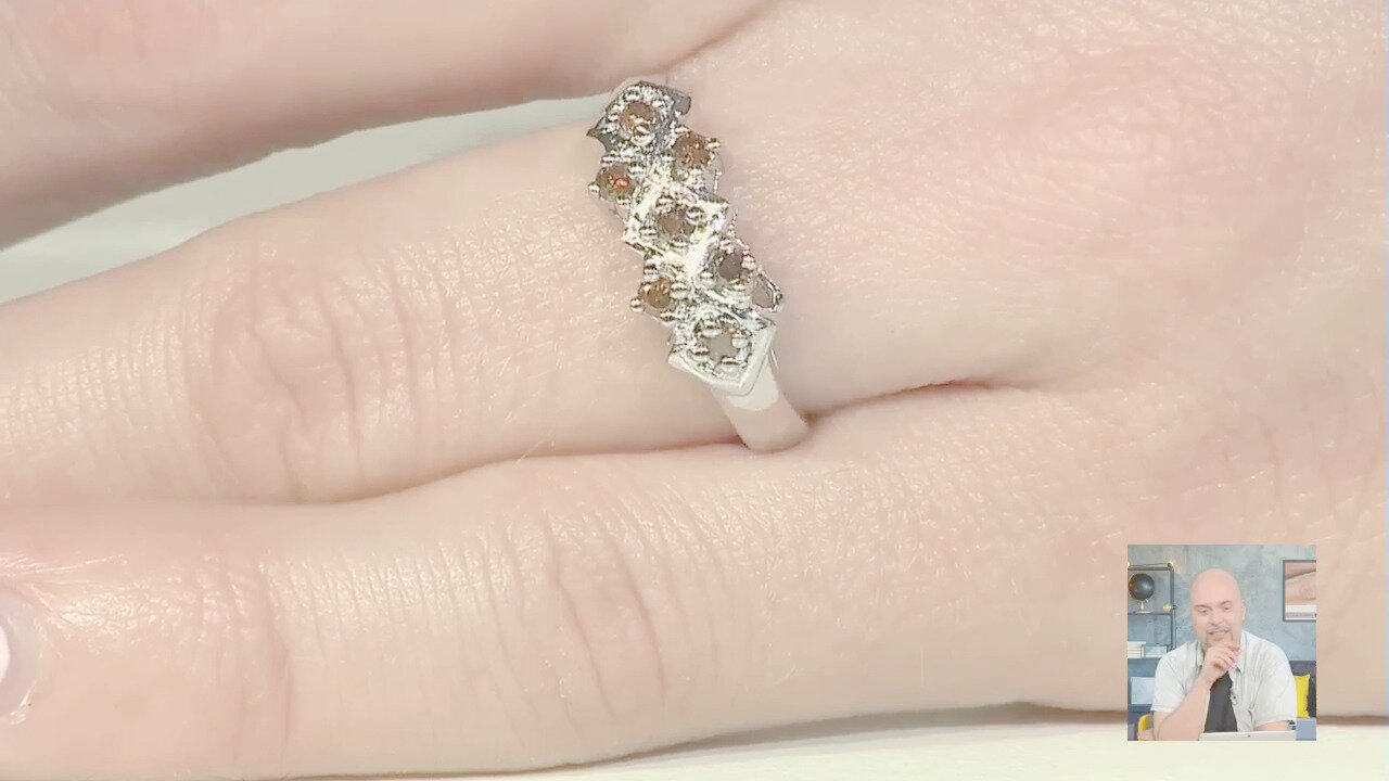 Video Anello da uomo in argento con Diamante Fancy