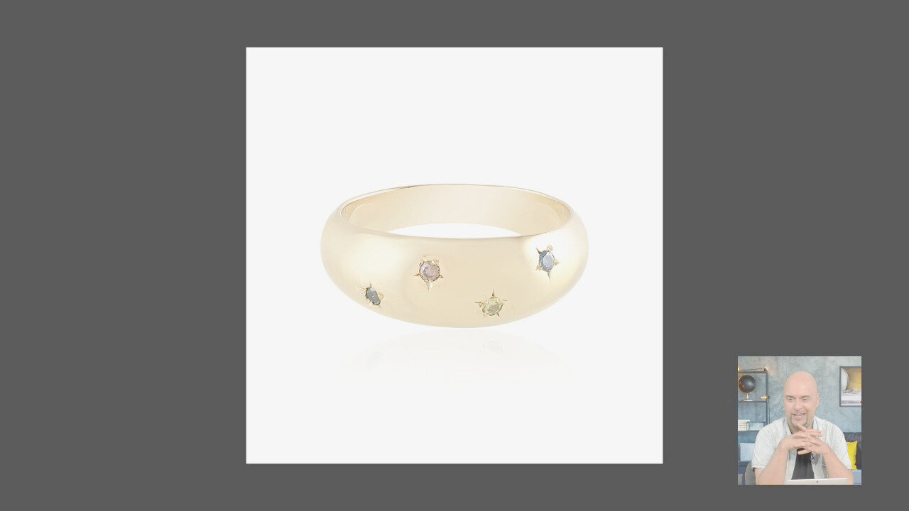 Video Anello placcato in platino con Diamante Fancy