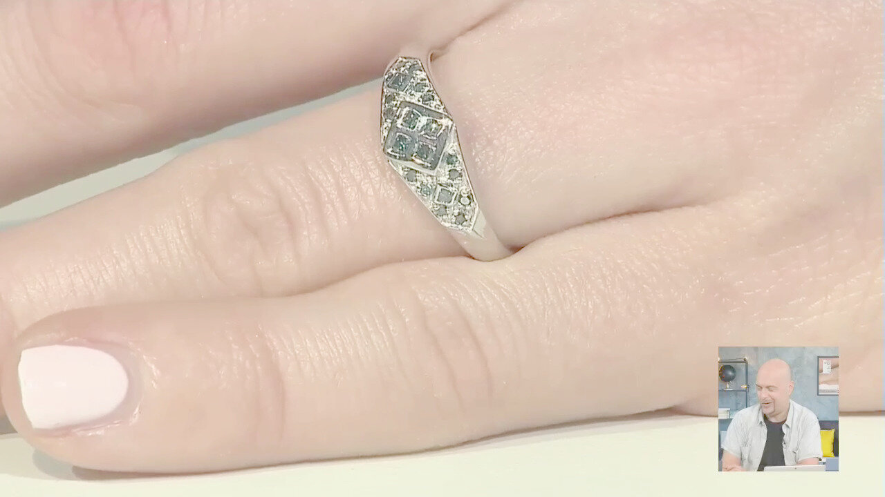 Video Anello placcato in platino con Diamante Fancy