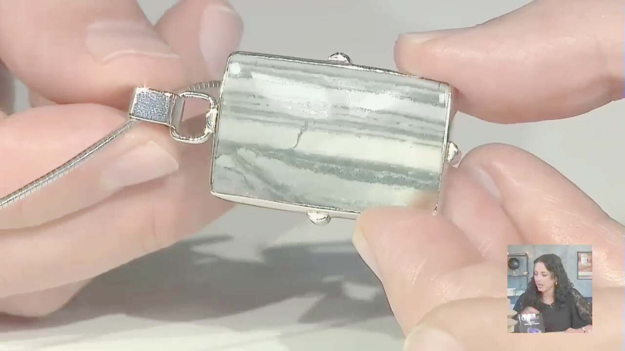 Video Ciondolo in argento con Diaspro Zebrato (Bali Barong)