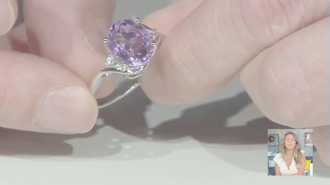 Video Anello in argento con Ametista Rose de France