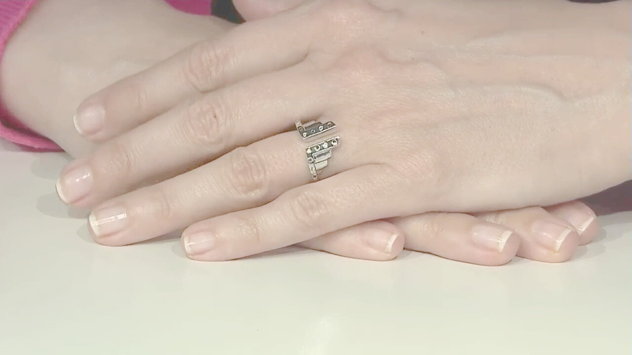 Video Anello in argento con Diamante Blu I3