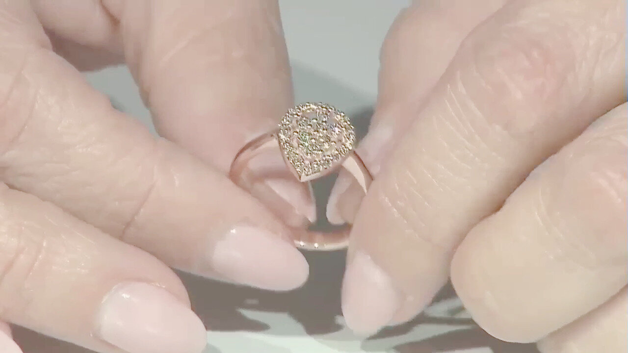 Video Anello in oro con Diamante Rose de France SI1 di Argyle (Annette)