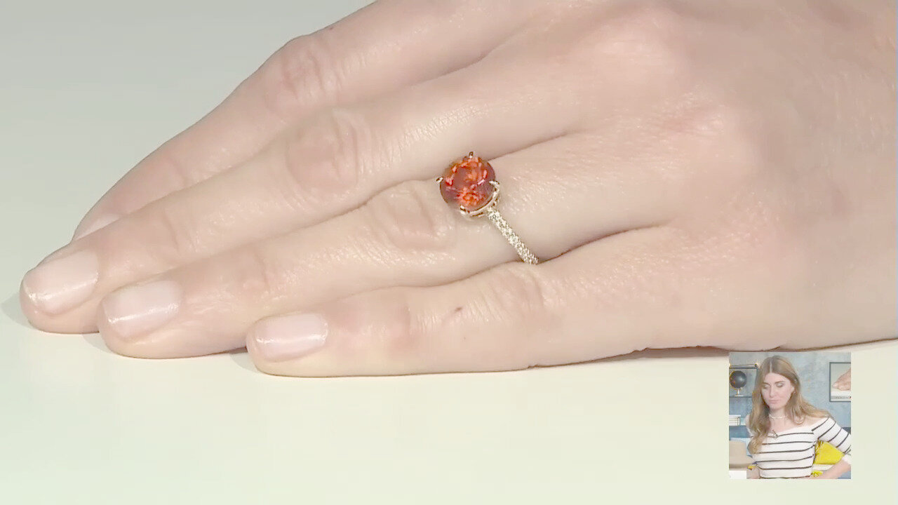 Video Anello in oro con Granato Essonite