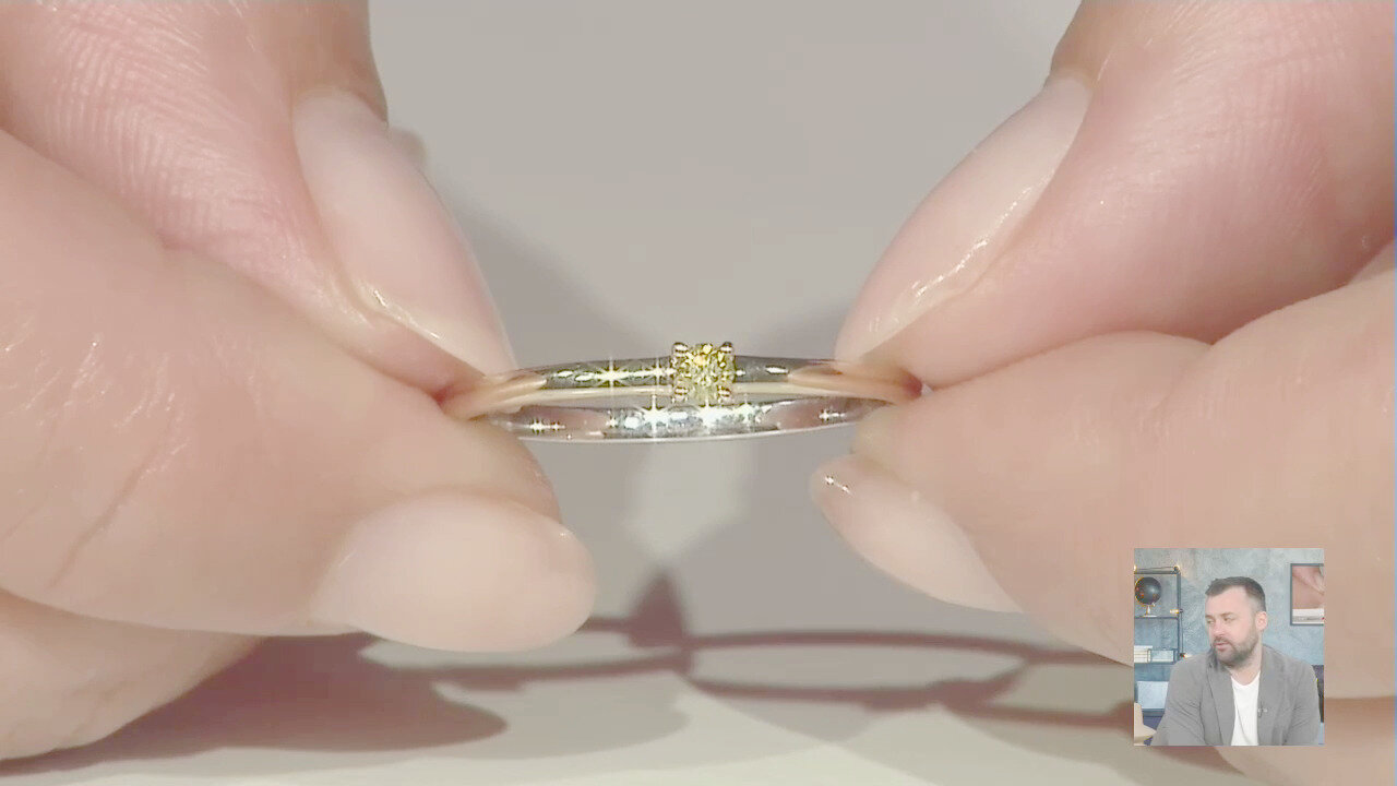 Video Anello in oro con Diamante Giallo I2