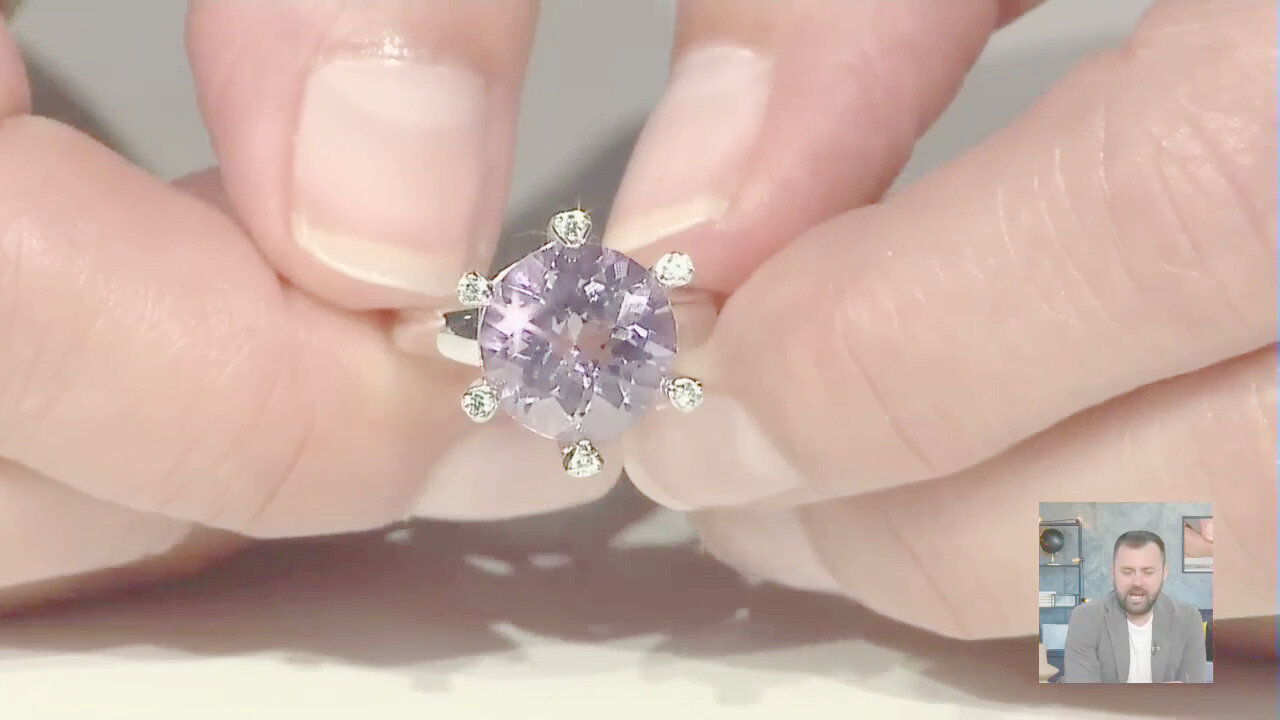 Video Anello in argento con Ametista Rose de France