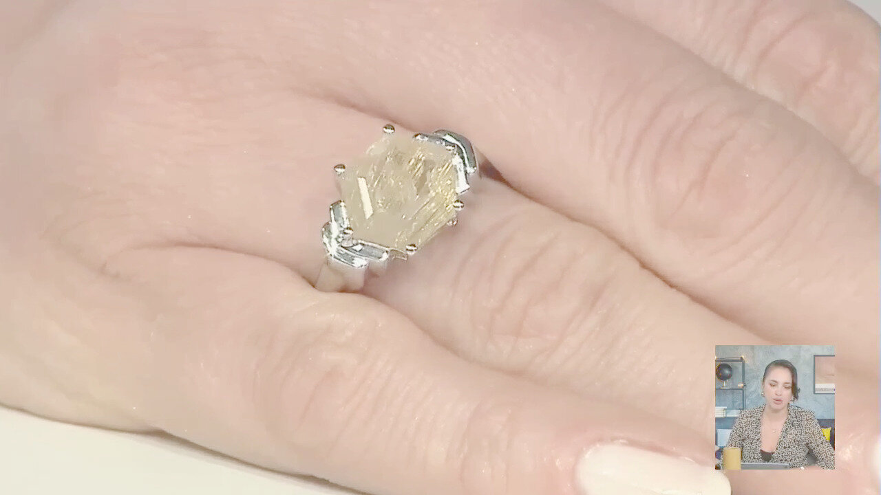Video Anello in argento con Quarzo Rutilato