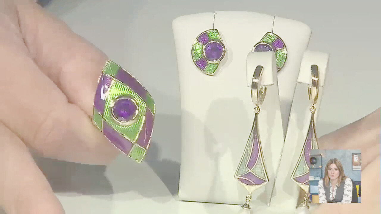 Video Anello in argento con Ametista (Adela Silber)