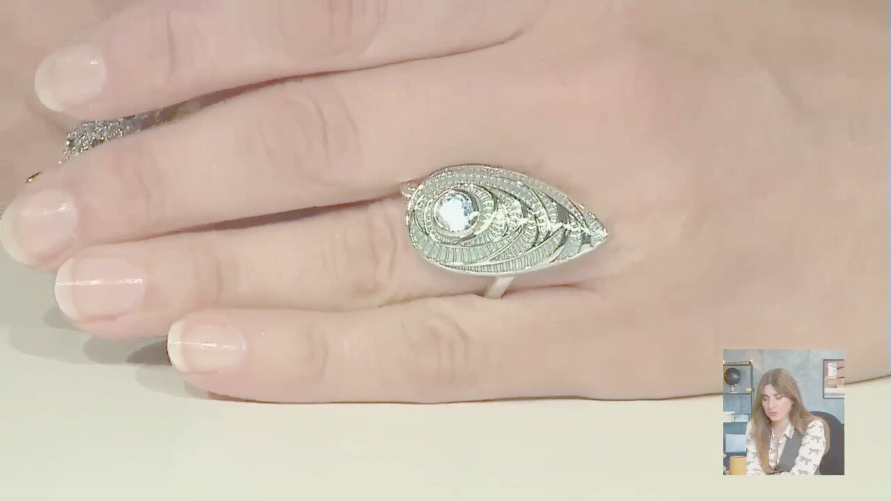 Video Anello in argento con Topazio Blu Cielo (Adela Silber)