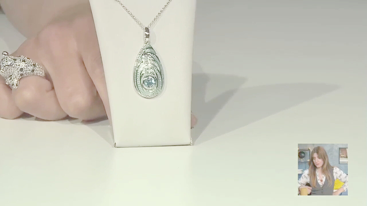 Video Collana in argento con Topazio Blu Cielo (Adela Silber)