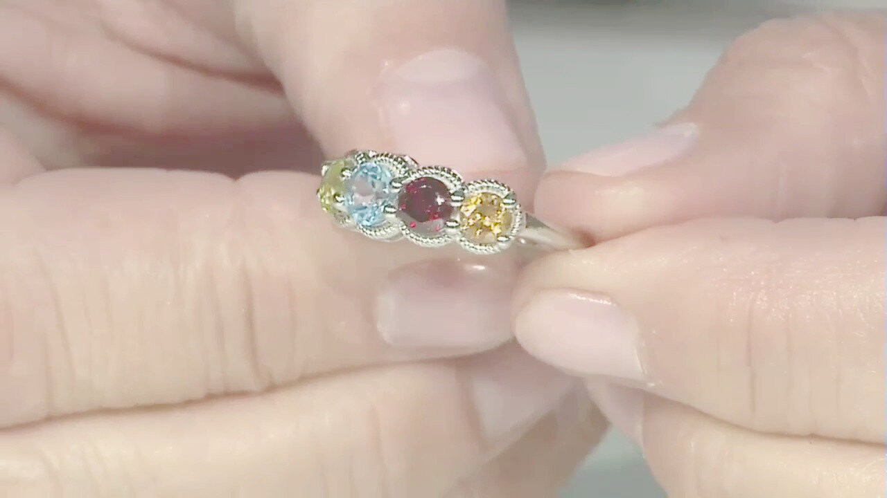 Video Anello in argento con Topazio Blu Svizzero