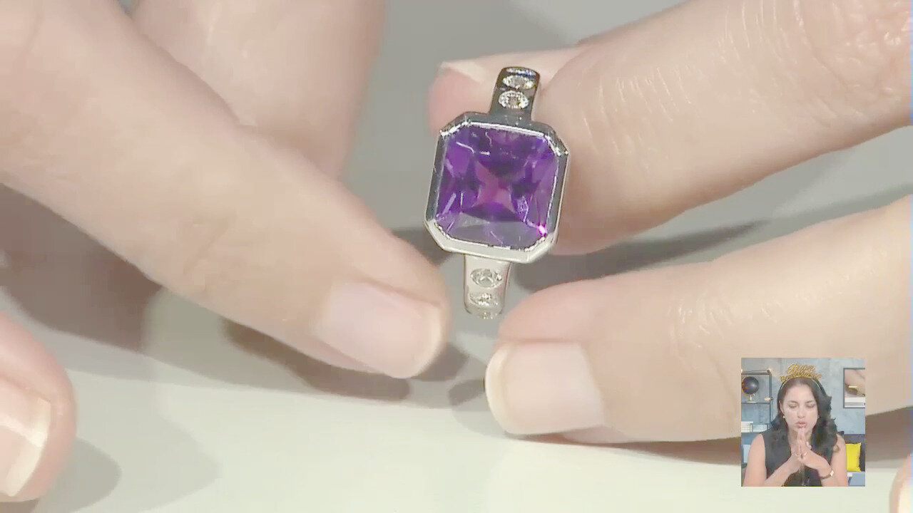 Video Anello in argento con Ametista Siberiana