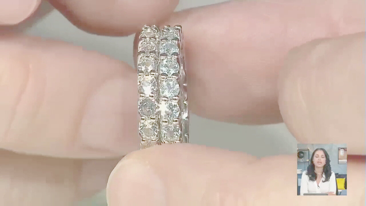 Video Anello in argento con Topazio Bianco