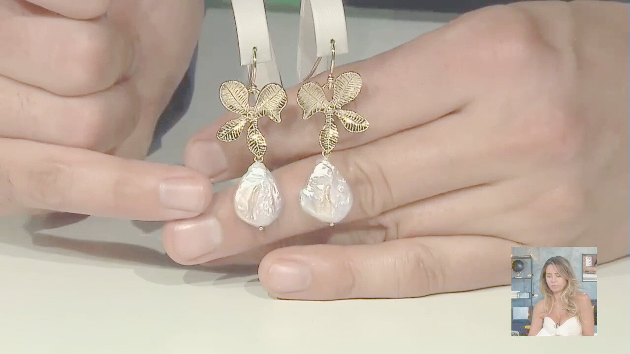Video Orecchini in argento con Perla d'Acqua Dolce Rosa (TPC)