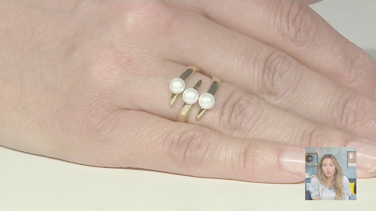 Video Anello in argento con Perla d'Acqua Dolce Bianca (TPC)