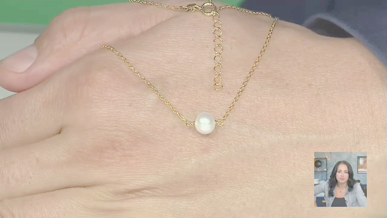 Video Collana in argento con Perla d'Acqua Dolce Bianca (Joias do Paraíso)
