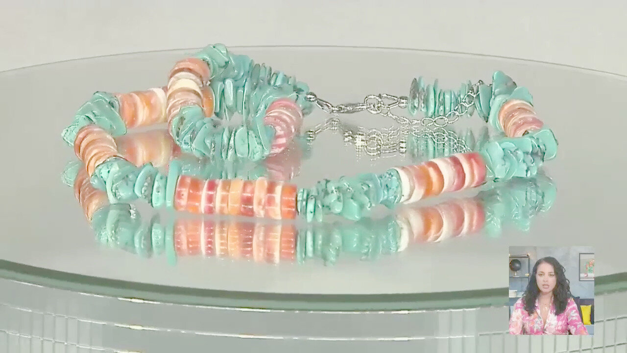 Video Collana in argento con Conchiglia di Ostrica Spinosa Arancione