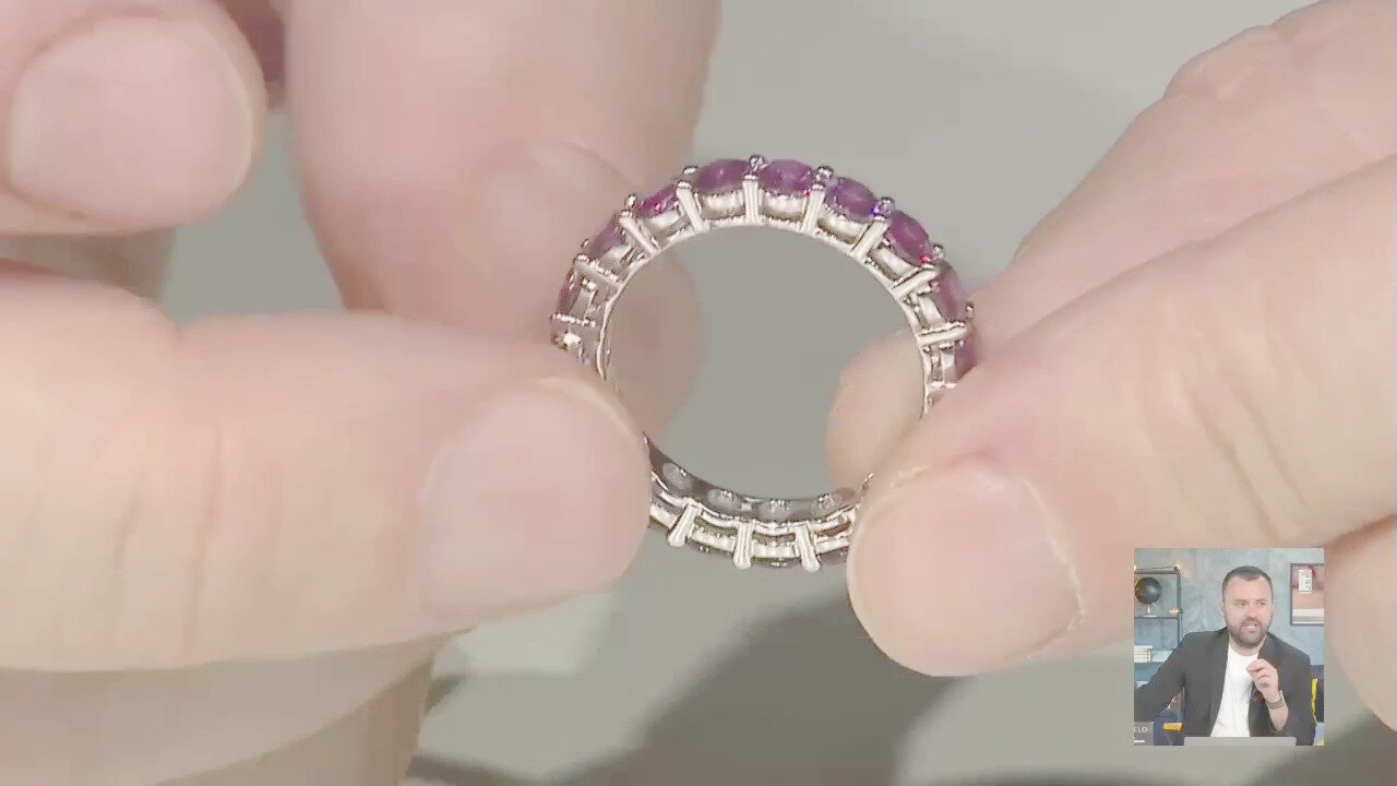 Video Anello in argento con Rodolite
