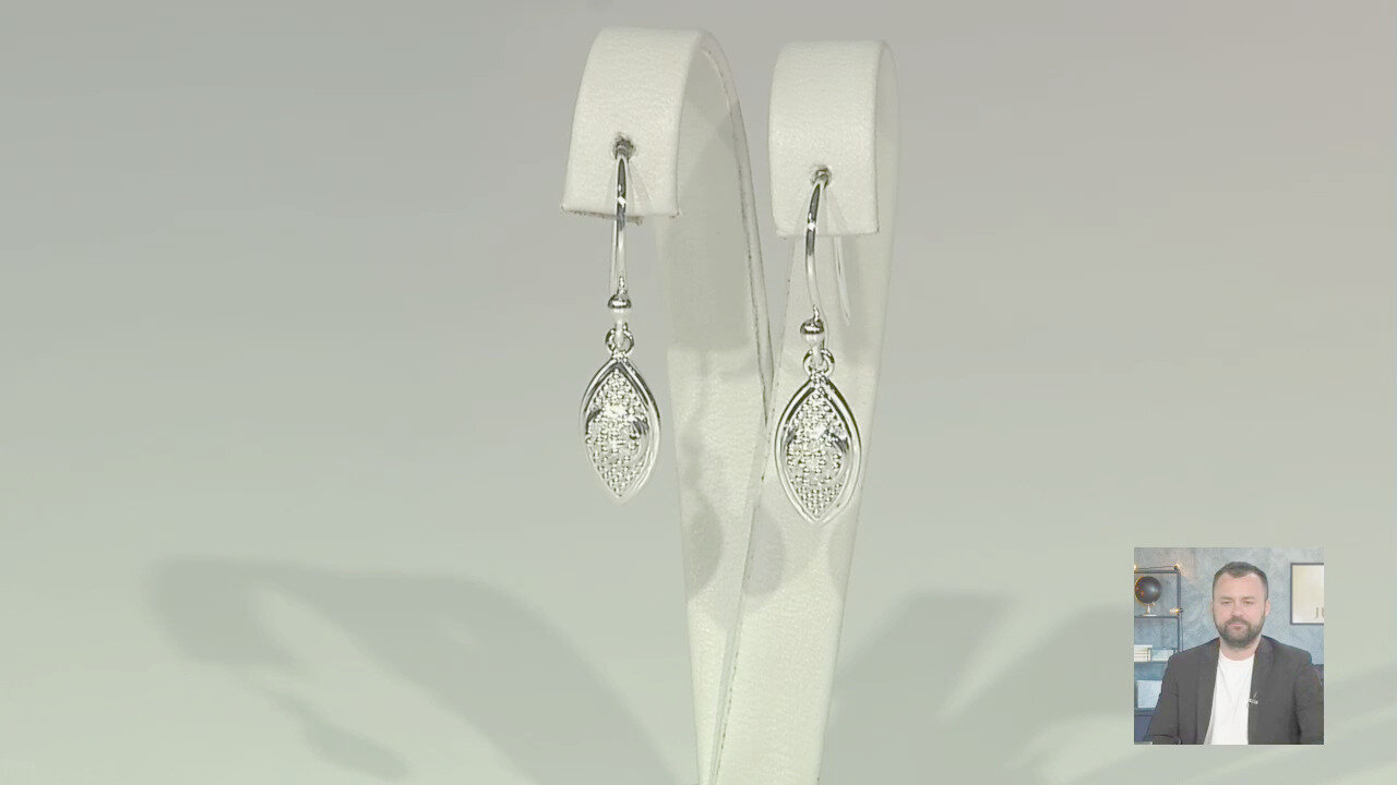 Video Orecchini in argento con Diamante I2 (I)