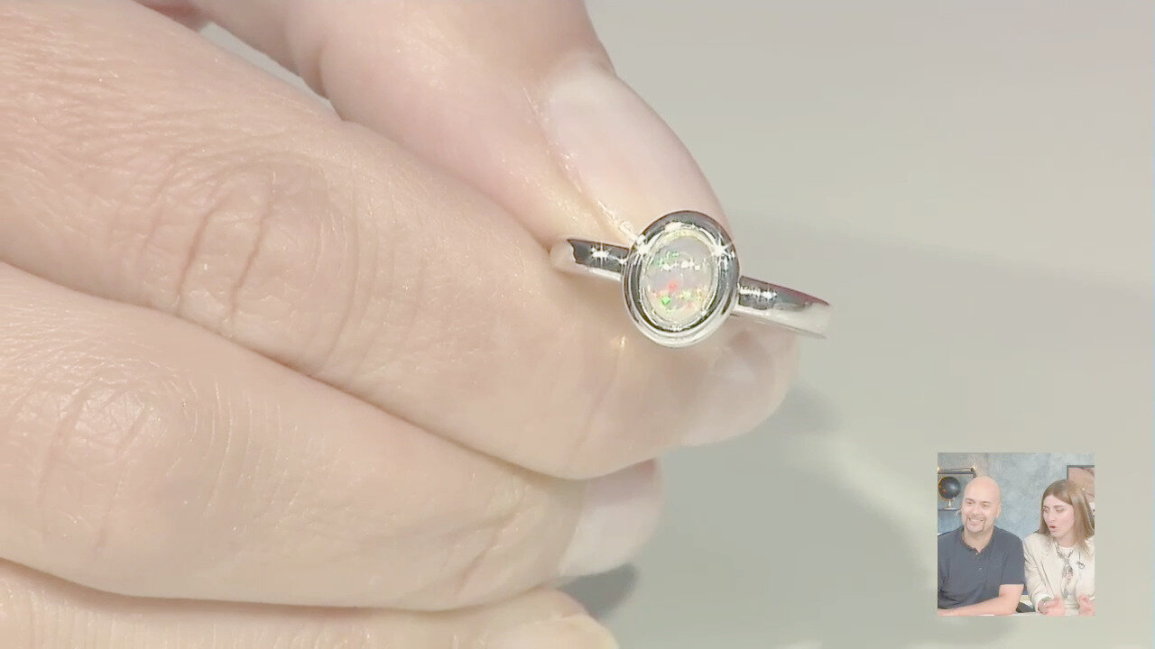 Video Anello in argento con Opale di Welo (MONOSONO COLLECTION)