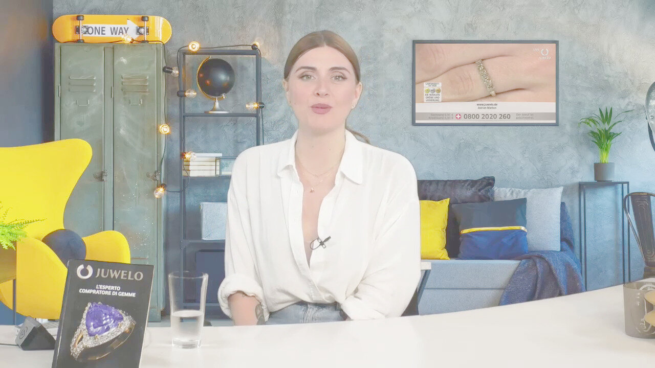 Video Anello in oro con Diamante Champagne I2 (de Melo)