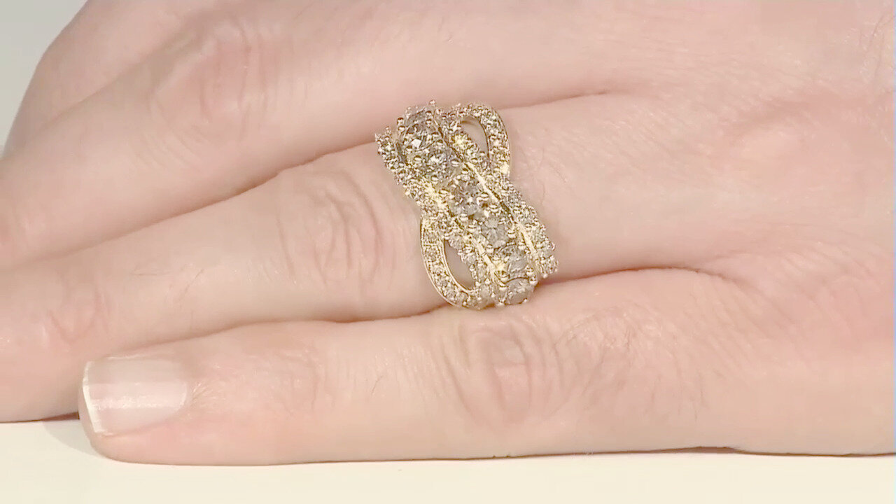 Video Anello in oro con Diamante Champagne I2 (de Melo)