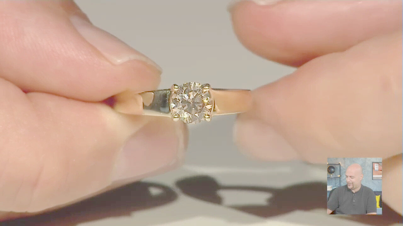 Video Anello in oro con Diamante Champagne I2 (de Melo)